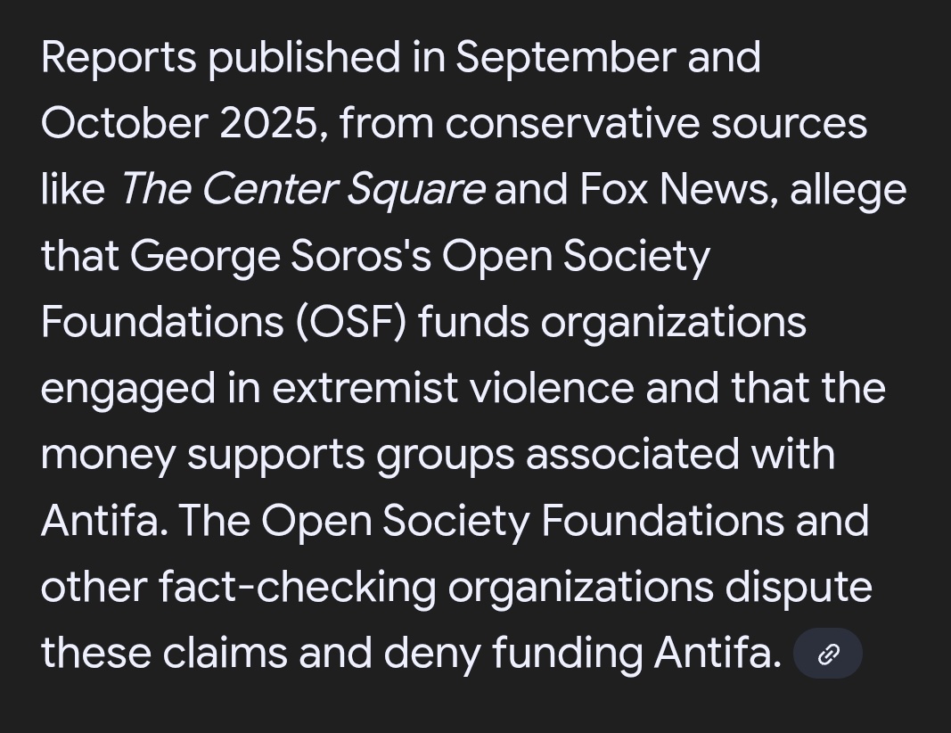 Right here shows George Soros's open society foundation funds organizations that engage extreme violence. One of them is ANTIFA that Democrats deny any group exist with left wing media pushing the same narrative in protecting the Democratic Party.