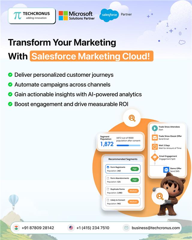 TechcronusS's tweet image. 𝐓𝐫𝐚𝐧𝐬𝐟𝐨𝐫𝐦 𝐘𝐨𝐮𝐫 𝐌𝐚𝐫𝐤𝐞𝐭𝐢𝐧𝐠 𝐰𝐢𝐭𝐡 𝐒𝐚𝐥𝐞𝐬𝐟𝐨𝐫𝐜𝐞 𝐌𝐚𝐫𝐤𝐞𝐭𝐢𝐧𝐠 𝐂𝐥𝐨𝐮𝐝! At Techcronus, we help organizations harness the full potential of Marketing Cloud to connect with customers like never before - - bit.ly/4qdNoFG