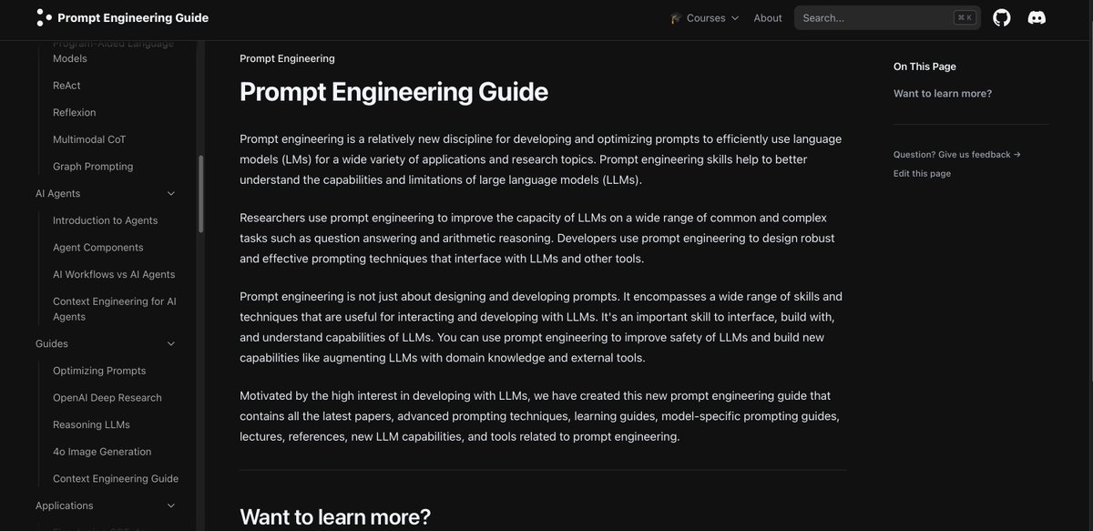 vitabran's tweet image. Such a useful guide by @dair_ai  for beginners getting up to speed with prompt engineering