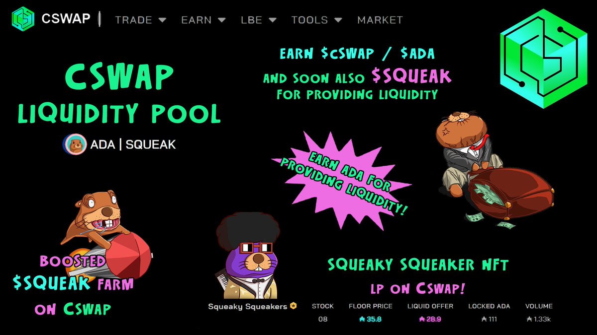 AbongileViksVik's tweet image. The 15th is payday for so many projects 🚀
😇 💸 @angelcoinada is sending out their rewards: 20 $Ada
🏦 💰Rewards on @BankerLabs & @hoskilien get claimable: 120 $Ada
We also claim our @CswapDEX LP staking: 130 $Ada worth of $Cswap
Best Dex on Cardano! 🤑