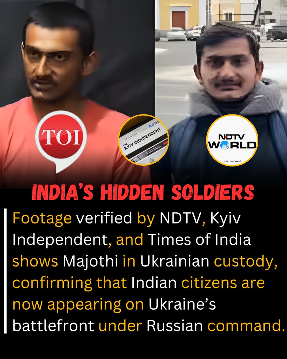AscendHQ1's tweet photo. India’s Global Embarrassment: An Indian national captured in Ukraine after fighting for Russia exposes New Delhi’s silence and moral confusion abroad.
#RussiaUkraineWar #GlobalEmbarrassment #ForeignPolicyFail #UkraineFront https://t.co/hRFOmQjxdH