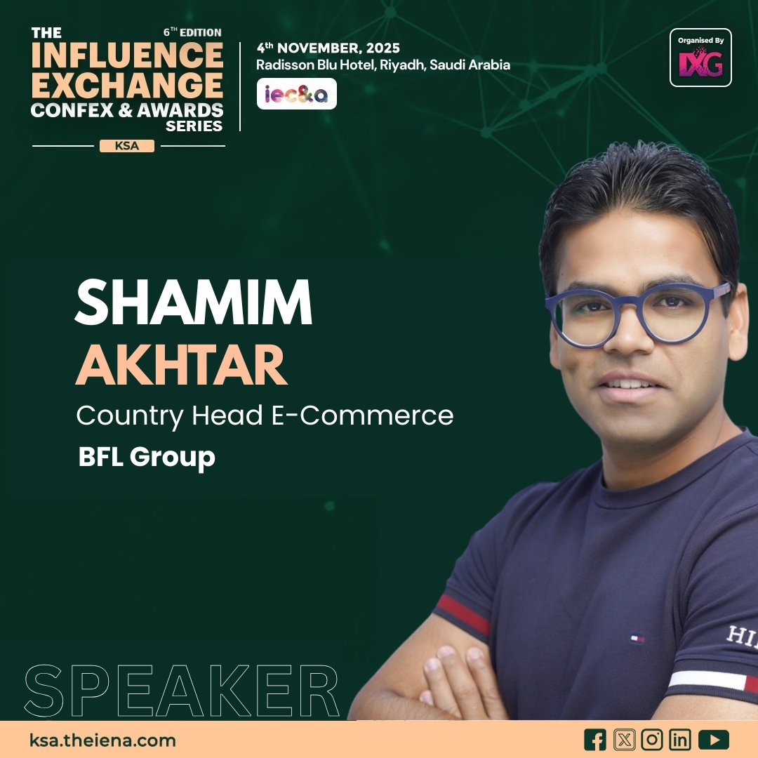IXG2024's tweet photo. We are honored to announce that Mr. Shamim Akhtar, Country Head E-Commerce at BFL Group, will be the distinguished speaker for the 6th Edition of The Influence Exchange Confex and Awards Series in Riyad, Saudi Arabia.
#influenceexchangegroup #iecna2025 #speakerannouncement https://t.co/GGPy2GYvId