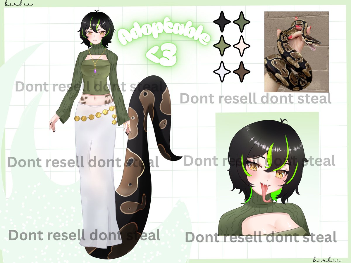 KirbiiBun's tweet image. Python cutie adoptable 🐍
(link below if you&apos;re interested)