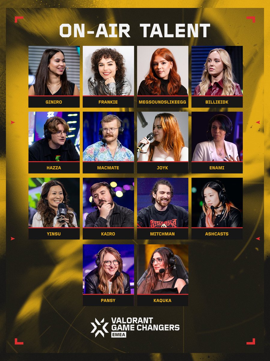 The #VCTGameChangers EMEA Playoffs Talent Lineup is STACKED.