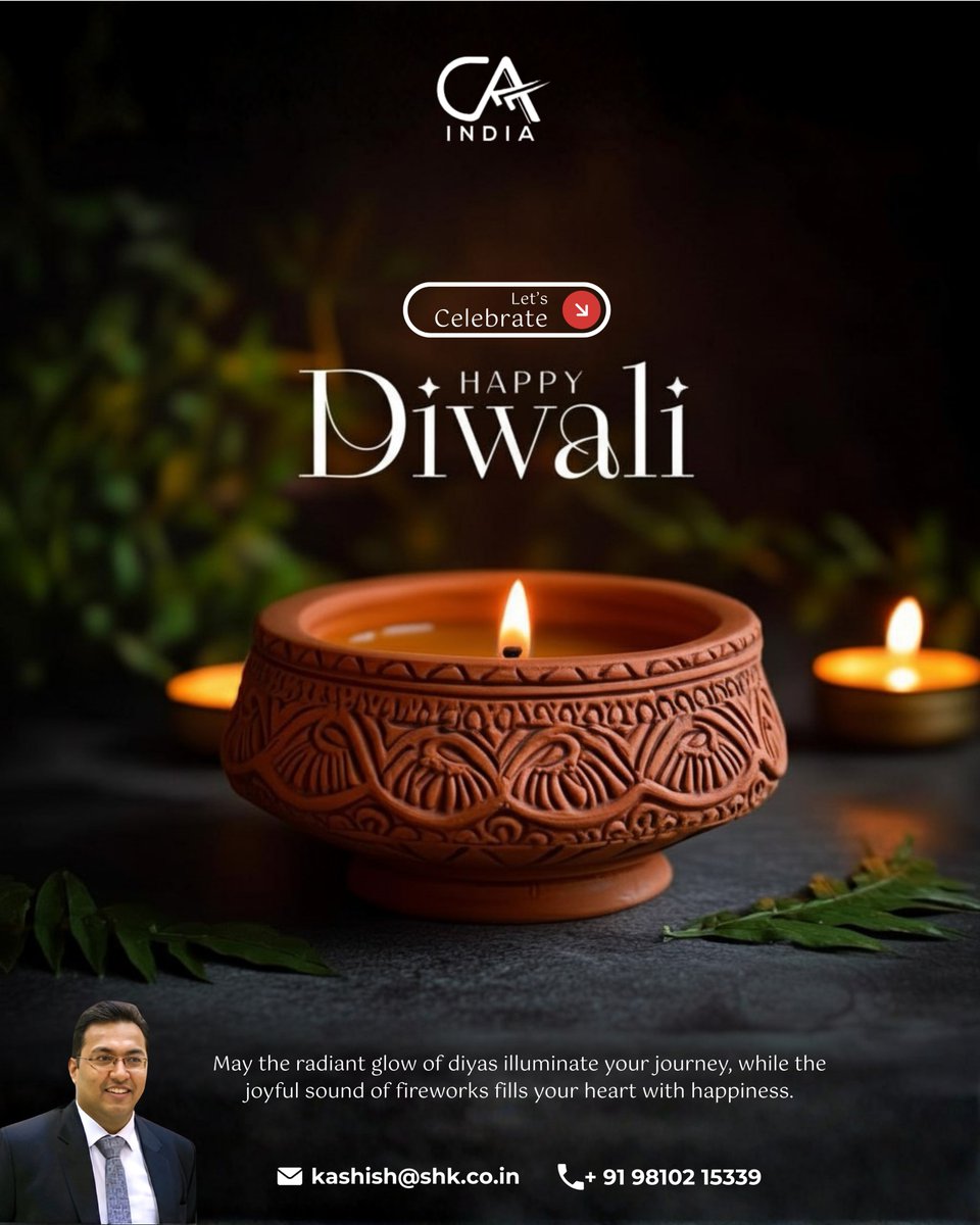taxwithkashish's tweet image. May the glow of Diwali diyas light up your life with endless joy, peace, and prosperity! ✨ 
Wishing you and your loved ones a very Happy Diwali! 🪔

#happydiwali #diwali2023 #festivaloflights #diwalivibes #diwalicelebration #indianfestival