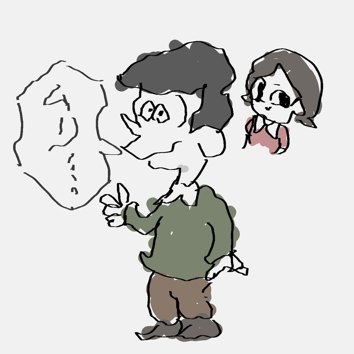 左手で描いた 