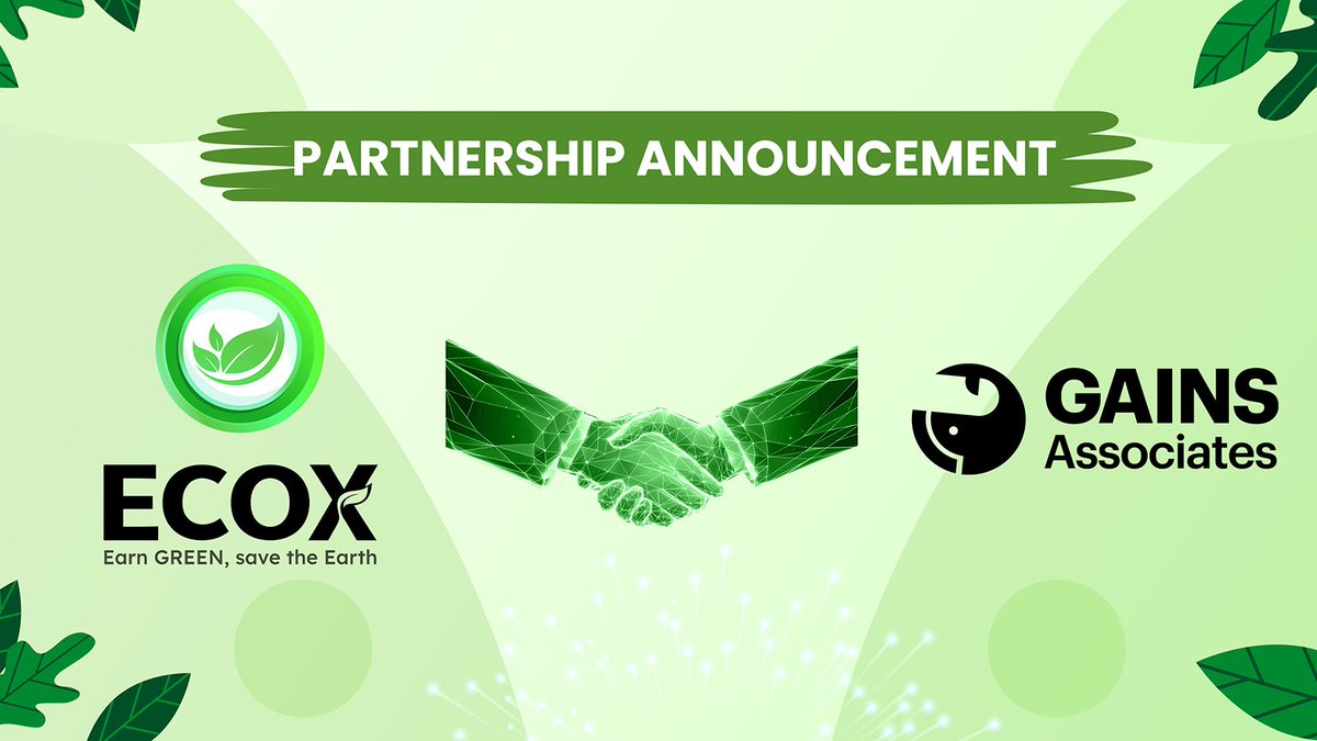 📞 Gains Associates Fuels ECOX's Green Revolution with Major Seed Round Investment! 

🥳 Another major fund has jumped into ECOX's funding round (invest.ecox.network) - it's Gains Associates (x.com/GainsAssociates), the leading launchpad platform supporting early-stage Web3
