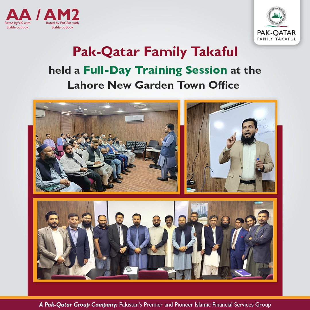 Pqftlofficial's tweet image. As part of its Management Development Program, Pak-Qatar Family Takaful Limited held training sessions in Lahore and Faisalabad, led by Mr. Meraj Uddin Mazhar and Mr. Kashif Waheed, focusing on product development and sales innovation.

#PQFTL #ManagementDevelopmentProgram