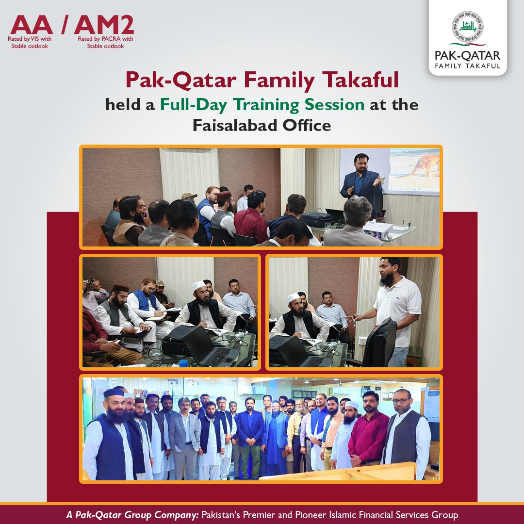 Pqftlofficial's tweet image. As part of its Management Development Program, Pak-Qatar Family Takaful Limited held training sessions in Lahore and Faisalabad, led by Mr. Meraj Uddin Mazhar and Mr. Kashif Waheed, focusing on product development and sales innovation.

#PQFTL #ManagementDevelopmentProgram