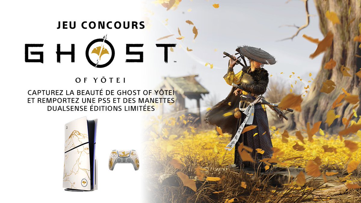PlayStationFR's tweet photo. À GAGNER

🎁 x1 PS5 édition limitée Ghost of Yōtei
🎮 x2 Manettes DualSense édition limitée Ghost of Yōtei
x7 Goodies Ghost of Yōtei

Pour participer, inscrivez-vous dès maintenant sur https://t.co/gkpJcAQyEu et rendez-vous sur la page concours pour participer avant le 19.10 minuit.