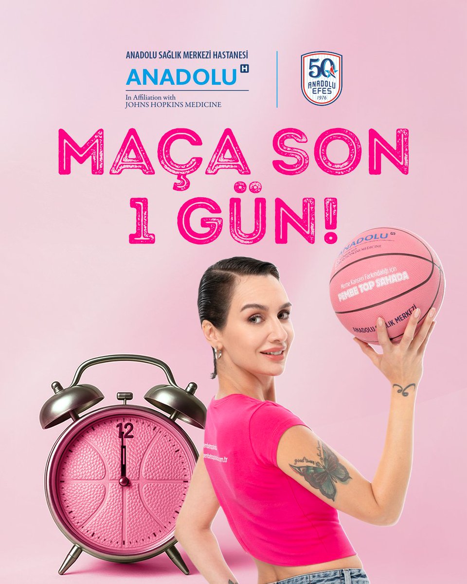 🎀 Maça son 1 gün! 🏀

Elimizdeki Pembe Top, sadece sahada değil; meme kanserinde farkındalıkla hayatın içinde de yükseliyor. 💖

Hadi siz de sevdiklerinize bu postu atın.

📍 Yarın akşam 20:30’da Turkcell Basketbol Gelişim Merkezi’nde buluşalım!

#PembeTopSahada