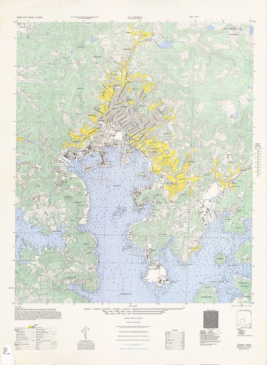 ae101gt's tweet photo. 1945年（昭和20年）佐世保市、終戦直後の地図 https://t.co/EeTKz3dBio