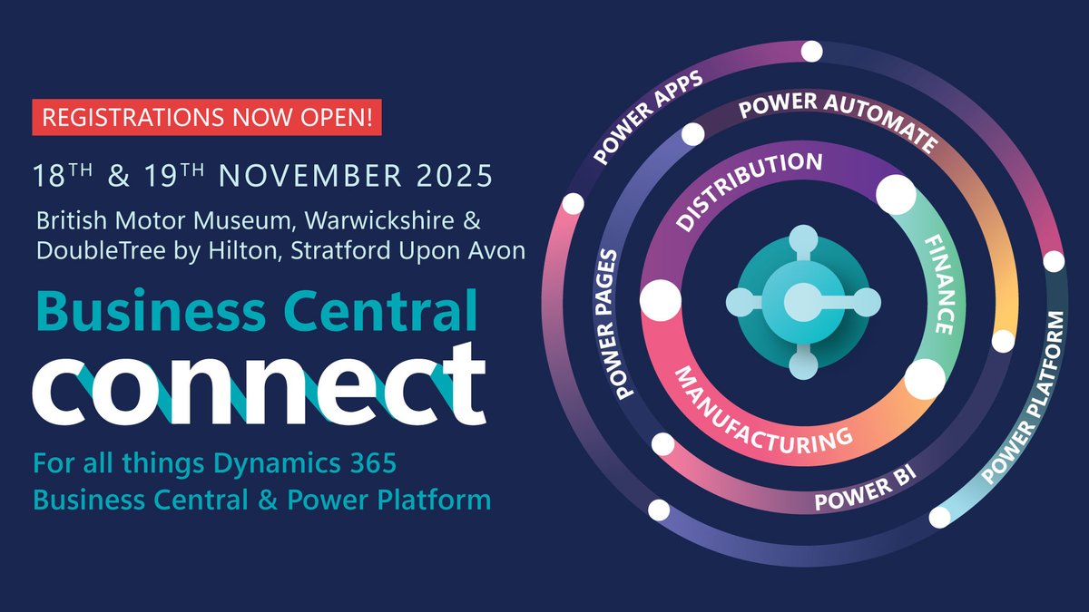 📣 Business Central Connect registration is now OPEN for all our wonderful customers!

Join us for a day (or two – you choose!) to talk all things #BusinessCentral.

Register ➡️ tecman.co.uk/events-and-tra…

#MSDyn365BC