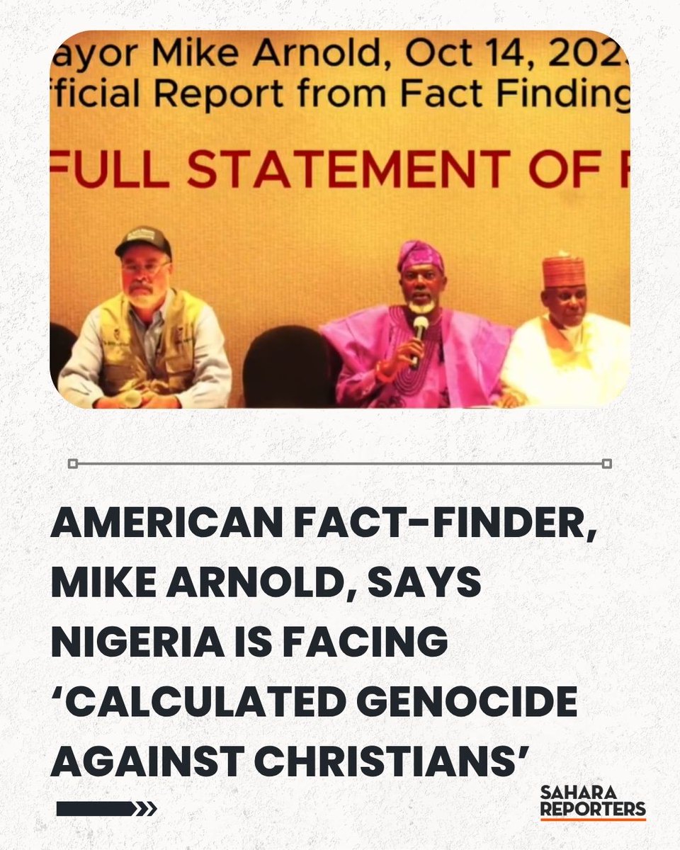 ‘Reno Omokri Lied’: American Fact-Finder, Mike Arnold, Says Nigeria Is Facing ‘Calculated Genocide Against Christians’ | Sahara Reporters bit.ly/4nSX2fx