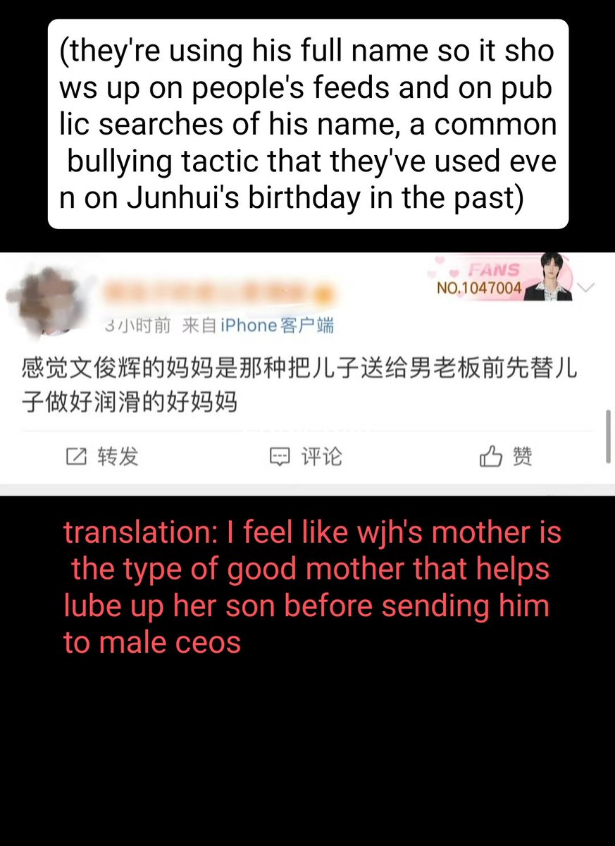 Huihuis, even the hardcore akgaes, will never stoop to the level of 8akgaes. Here's a screenshot of public post from YEARS ago. Who is the lowlife here? We've been fighting this for years with no support from Pledis. Please focus on protecting Junhui rn &amp; ignore the distractions