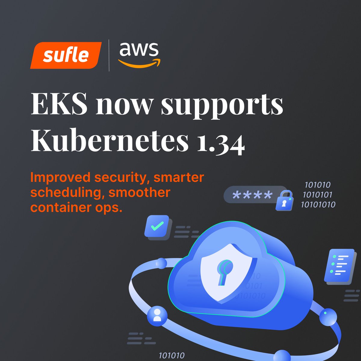 sufleio's tweet image. Amazon EKS now supports Kubernetes v1.34 🎉
More security, smarter resource management &amp;amp; dynamic scheduling for your workloads.
Sufle helps you build secure, scalable Kubernetes environments on AWS. ☁️🚀
#AWS #EKS #Kubernetes #CloudNative #Sufle @awscloud @AWSstartups @AWS_Edu