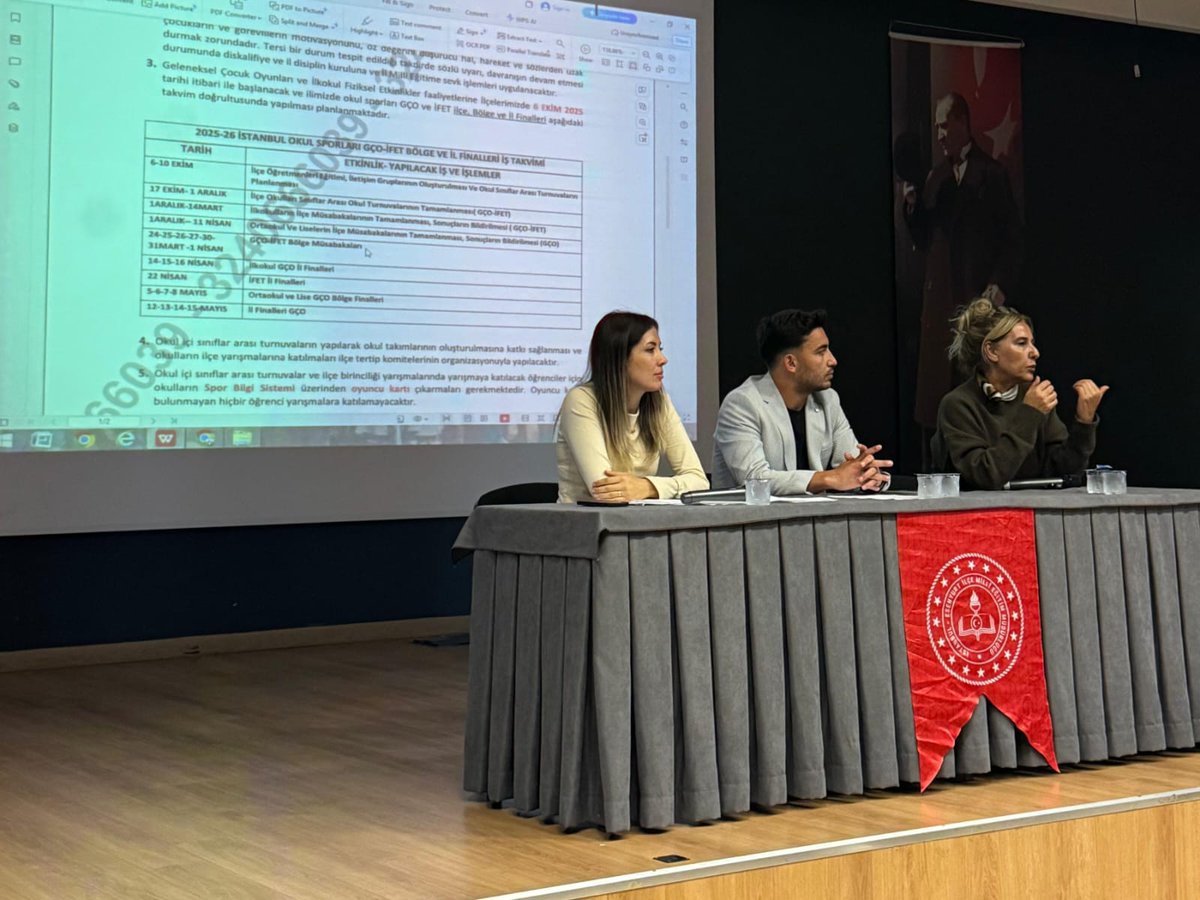 🏸 Esenyurt Spor Faaliyetleri İstişare ve Yaygınlaştırma Toplantısı ilçe spor koordinatörü öğretmenlerimiz tarafından beden eğitimi öğretmenlerimiz, ilkokul ve ortaokul müdür yardımcılarımızın katılımıyla gerçekleştirdi. 

<a href="/tcmeb/">Millî Eğitim Bakanlığı</a> <a href="/Yusuf__Tekin/">Yusuf Tekin</a> <a href="/tcesenyurt/">Esenyurt Kaymakamlığı</a> <a href="/CobanogluF/">Fatih Çobanoğlu</a>