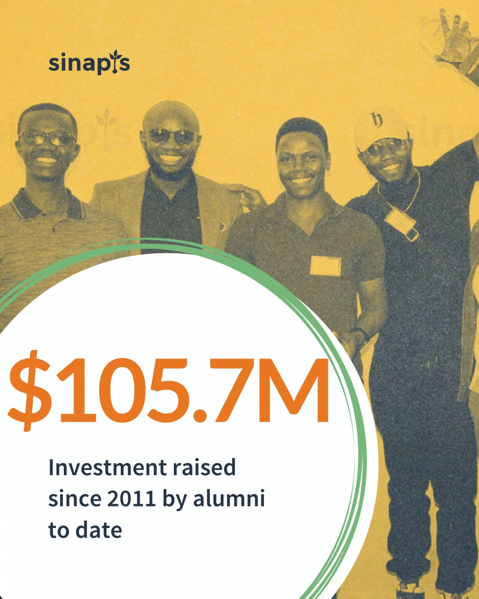 $105.7 million raised by Sinapis alumni since 2011 - proof that with the right tools, mentorship, and faith, entrepreneurs can achieve extraordinary impact. 
#Entrepreneurship #Investment #SinapisImpact