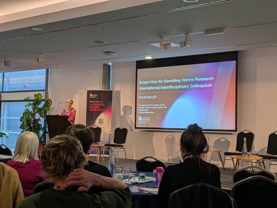 gambling_harms's tweet photo. Fantastic to welcome a packed room to Bristol to our Third International Interdisciplinary Colloquium: Celebrating 3 years of building capacity in gambling harms research. Keynote by @AlexBallingerMP 
#HubColloq25 https://t.co/MLs9Hi6qIo