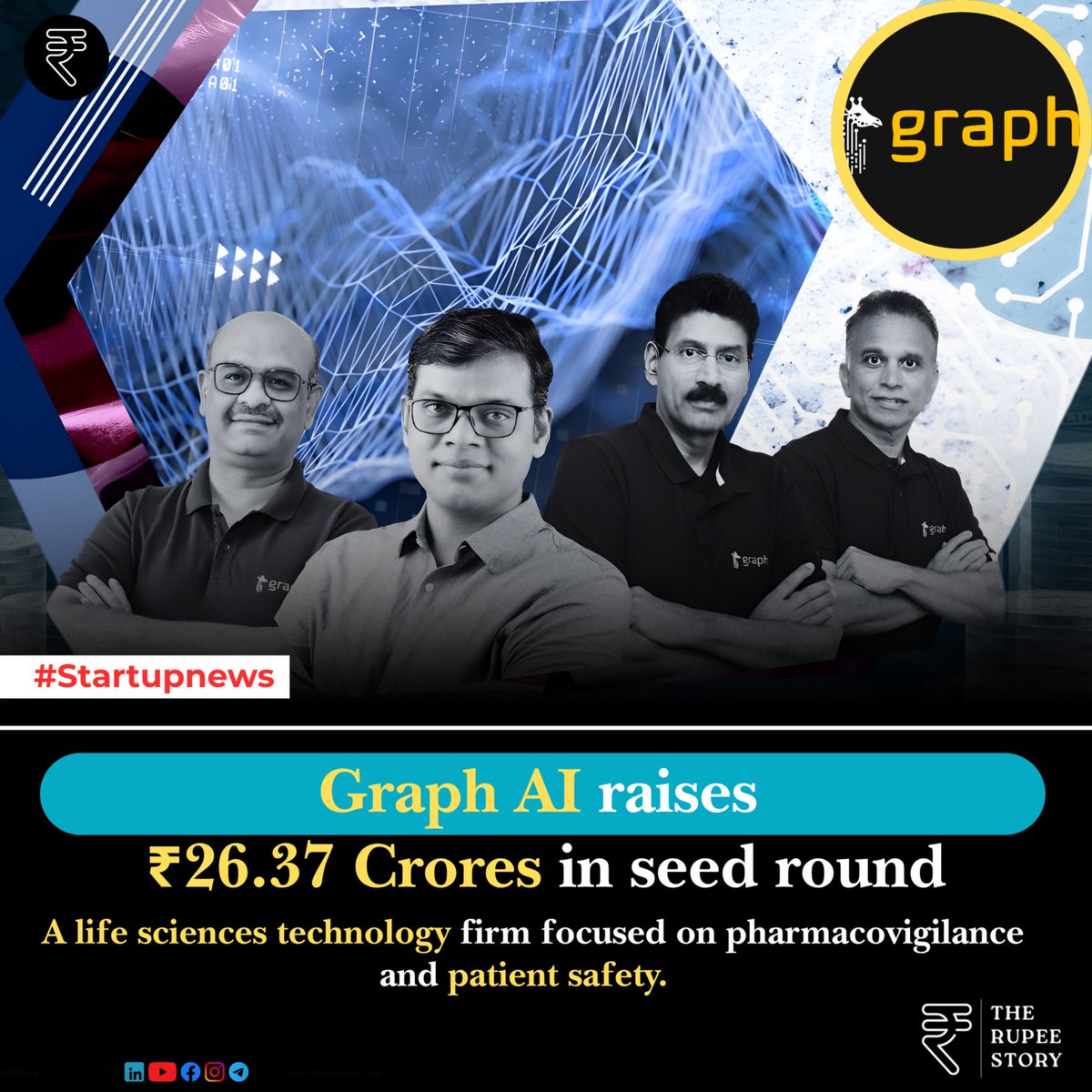 therupeestory's tweet image. 1 Minute Startup Update:
California-based Graph AI raises $3M Seed led by Bessemer Venture Partners to transform the $8B pharmacovigilance market.

 AI automates drug safety workflows
70% efficiency gains, 90% faster reports

#GraphAI #AI #HealthTech #StartupNews #TheRupeeStory