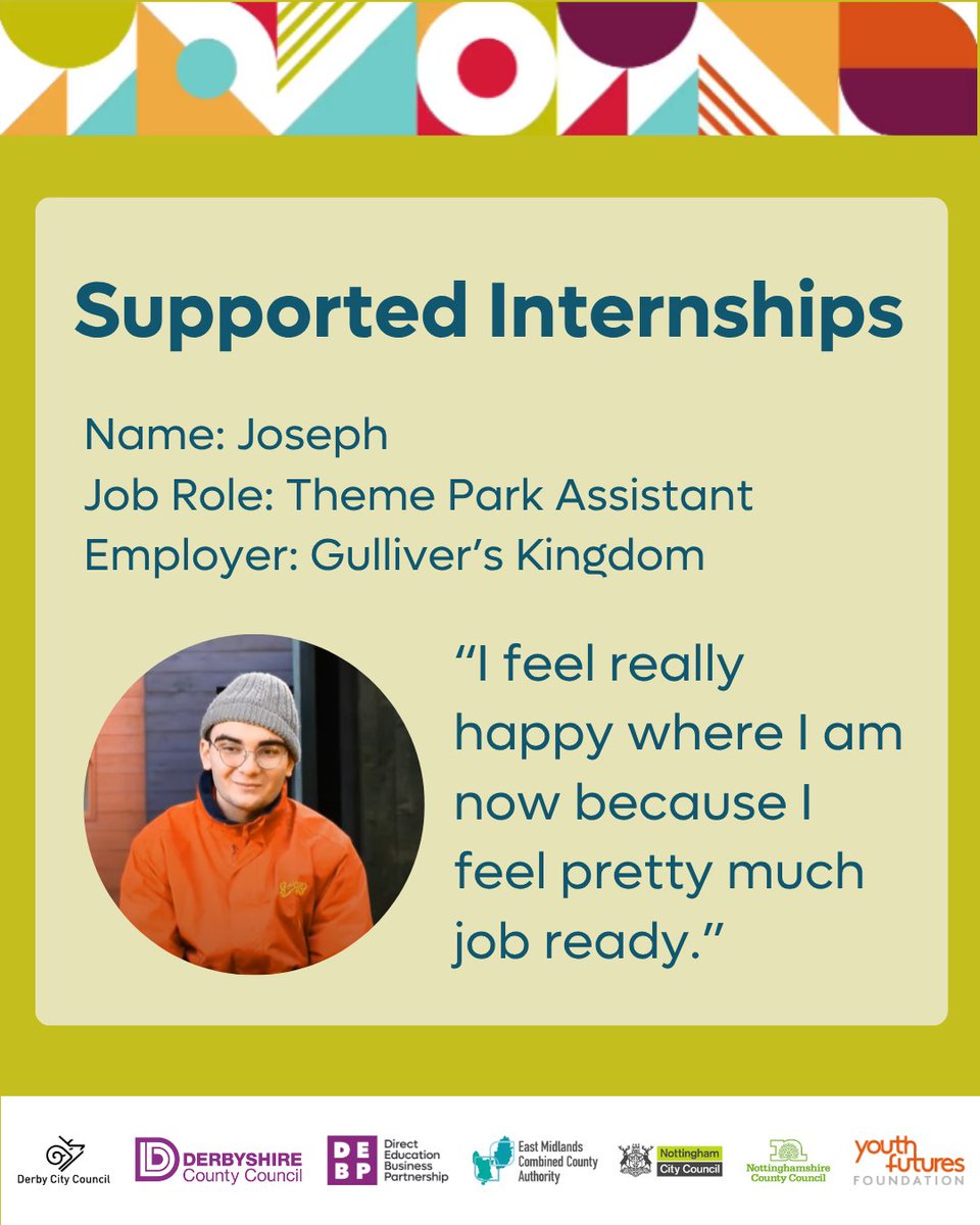 Youth Voice D2N2 (@youthvoiced2n2) on Twitter photo 📽️Supported Internship Video Campaign📽️
Joseph is a Theme Park Assistant at <a href="/gulliversfun/">Gulliver's Theme Park Resorts</a>. He is one of eight amazing young adults, filmed on their Supported Internships, talking about their experiences.
View the full video at youtu.be/-1MZQxtcQFc 📽️Supported Internship Video Campaign📽️
Joseph is a Theme Park Assistant at <a href="/gulliversfun/">Gulliver's Theme Park Resorts</a>. He is one of eight amazing young adults, filmed on their Supported Internships, talking about their experiences.
View the full video at youtu.be/-1MZQxtcQFc