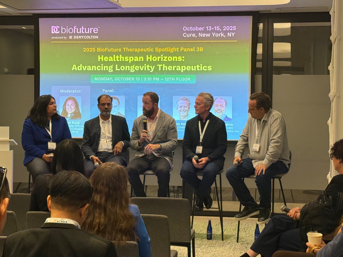 exosome's tweet photo. Honored to have been in the #biofuture #longevity panel with stem cell greats like Hans Kierstead https://t.co/qIPDCZxpXV