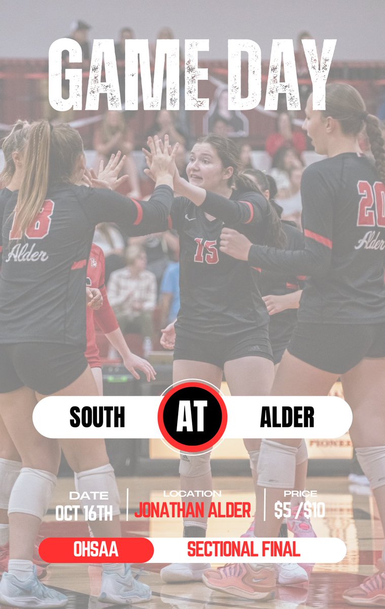 volleyballJA's tweet image. #gameday We play at home in a sectional final tonight against South. The match starts at 6:00. We’d love to see you there #missionpossible2 🏐❤️🖤