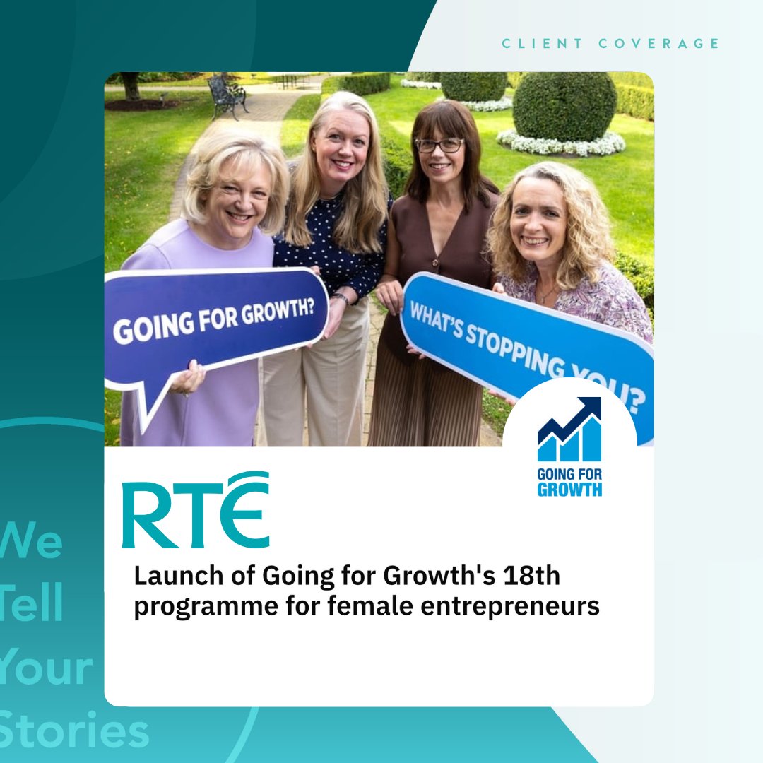 StoryLabIRL's tweet image. Going for Growth is a phenomenal free initiative which supports ambitious female entrepreneurs who want to drive their business forward and have serious growth ambitions. Read more on RTE here: rte.ie/news/business/…