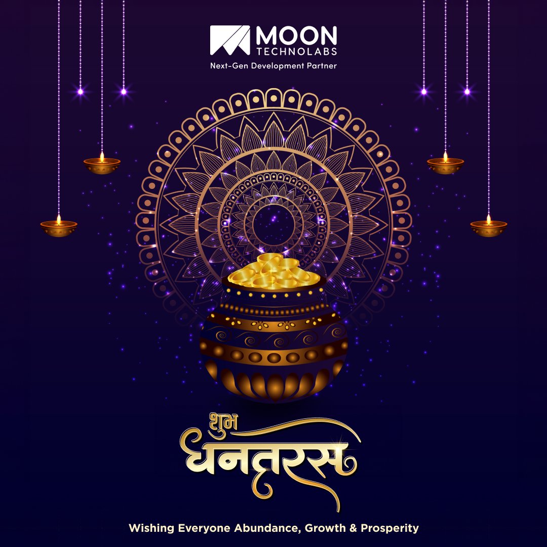 moontechnolabs's tweet image. May the echoes of Prosperity and Abundance resound in your life, and may the divine blessings of Goddess Lakshmi bestow on you a bountiful fortune.

We, at Moon Technolabs, wish you and your family a Happy Dhanteras! 💰
.
.
.
#MoonTechnolabs #HappyDhanteras #DhanterasWishes…