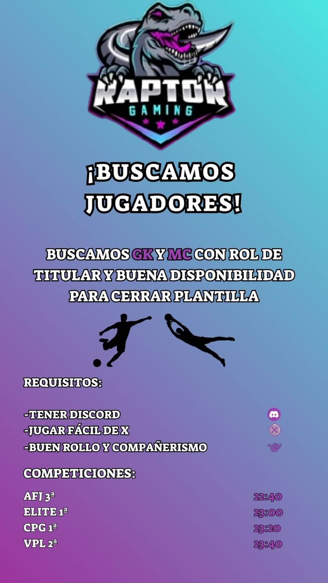 Si buscas una familia con ganas de conseguir logros este es tu equipo.
MD abierto <a href="/MartinJR_29/">MartinJR_29</a> <a href="/S11mo5/">Siimo5</a> <a href="/Aitorbarrera7/">Barrera</a> <a href="/AlbertoMR04/">BERTICO</a> <a href="/rubiocoach/">Rubio 🇪🇦</a>
