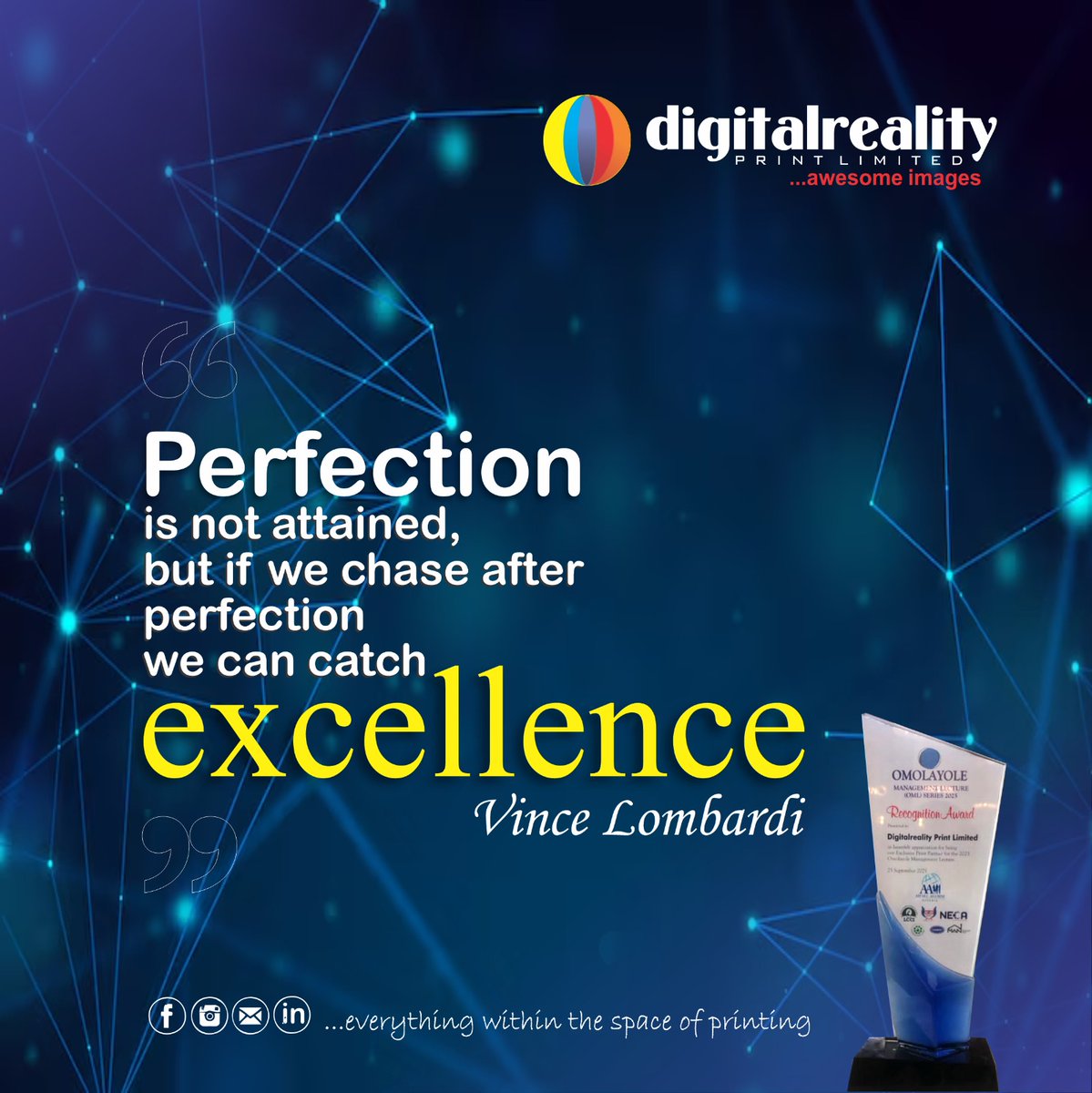 DigitalrealityL's tweet photo. At Digitalreality Print Limited, this quote truly resonates with our drive to deliver the best. We constantly strive for excellence in every print job, ensuring you receive exceptional service every time. It's why we're trusted for "...everything within the space of printing." https://t.co/59YnpwK69W