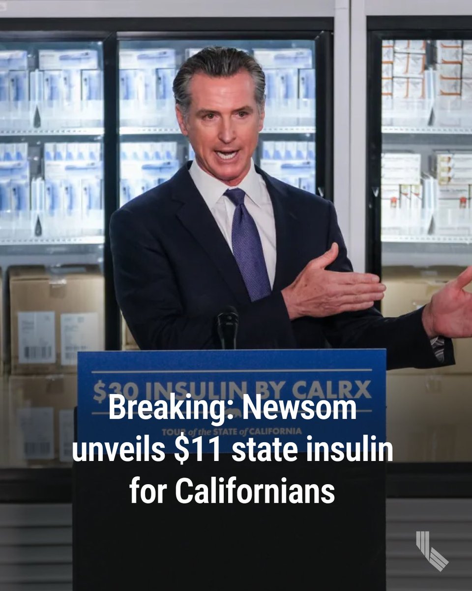 CalMatters's tweet image. Breaking: Starting next year, Californians with diabetes will be able to purchase state-branded insulin at steeply reduced prices, Gov. Newsom announced today. Long-acting insulin pens will be available at pharmacies for $11 per pen beginning Jan. 1. cal.news/3W7SDZW