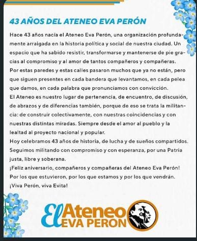 elateneolp's tweet photo. Hoy cumple años nuestra agrupación. https://t.co/6bJZLcTAV0