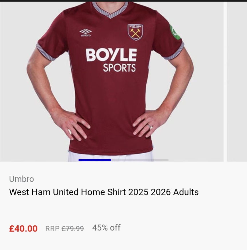 MarkChelmo's tweet image. That didn't take long to reduce I presume sales are not great #westham #whufc #westhamunited #coyi ⚒️⚒️