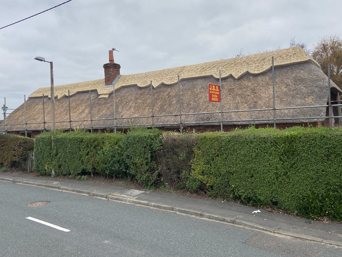 masterthatcher2's tweet image. Nearly there with this re-ridge and repair job that we originally thatched. #Thatching.