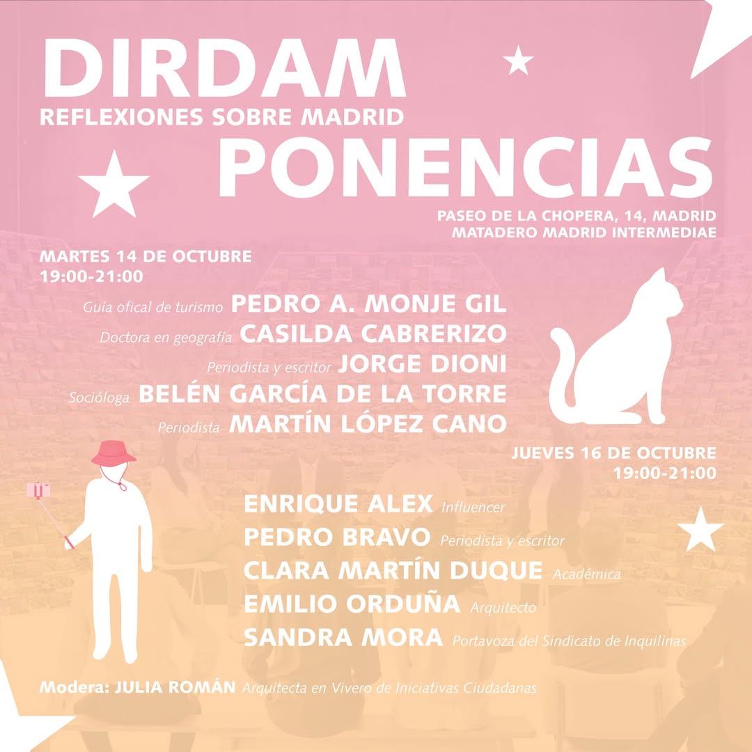 💁‍♀️Acogemos hoy la última jornada del proyecto 𝗱𝗶𝗿𝗱𝗮𝗠 / 𝗥𝗲𝗳𝗹𝗲𝘅𝗶𝗼𝗻𝗲𝘀 𝘀𝗼𝗯𝗿𝗲 𝗠𝗮𝗱𝗿𝗶𝗱, iniciativa de <a href="/desdevic/">VIC</a>, con un conversatorio que explora el impacto del turismo en nuestra ciudad🔽
intermediae.es/agenda/dirdam-…

#16OCT📍<a href="/intermediae/">intermediae</a>

De 19 a 21h🆓Gratuito