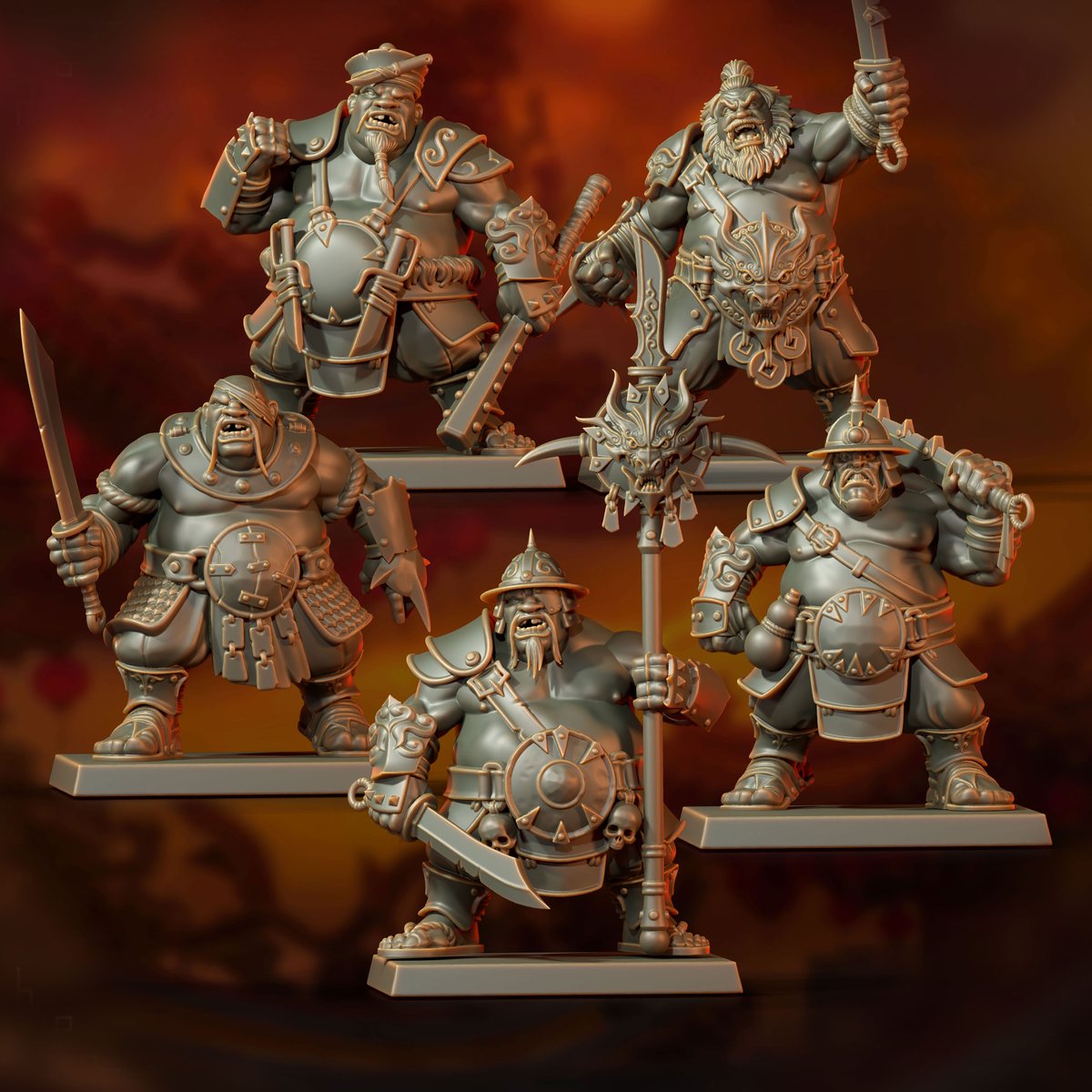 ⛩️ The Jade Ogre Mercenaries have arrived!
These mighty warriors join The Celestial Empire campaign on Frontier — alongside fierce cavalry, noble soldiers &amp; other glorious ogres! 🐉
Check them out on Frontier 👇
 myminifactory.com/frontier/the-c…