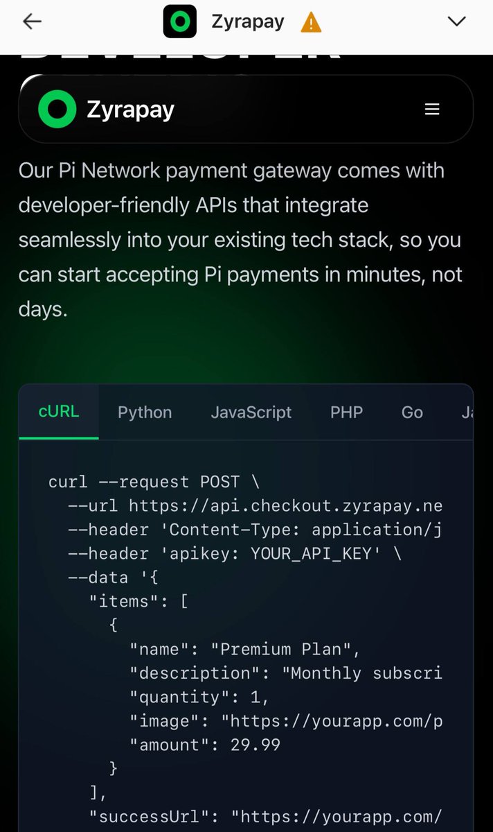<a href="/PiCoreTeam/">Pi Network</a> <a href="/nkokkalis/">Nicolas Kokkalis</a> <a href="/Chengdiao/">Chengdiao Fan</a> <a href="/zyrapay/">ZyraPay</a>
#hackathon25🔥 #ZYRAPAY  EFFORTLESSLY ACCEPT PI PAYMENTS ON YOUR PLATFORM  👇
✅ With zero Complexity. Instant Settlements. Connect Pi Network payments to your web2 platform— accept Pi from millions, instantly and securely, with zero