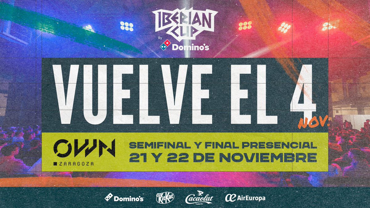 LVPesLoL's tweet image. Vuelve la competición más loca de League of Legends. ¡Vuelve la Iberian Cup by Domino's!🍁
Nuevo formato, nuevos equipos y finales presenciales en @OpenWorldNowcom Zaragoza el 21 y 22 de noviembre.
¡Nos vemos el 4 de noviembre para disfrutar del LoL más mágico que existe!✨