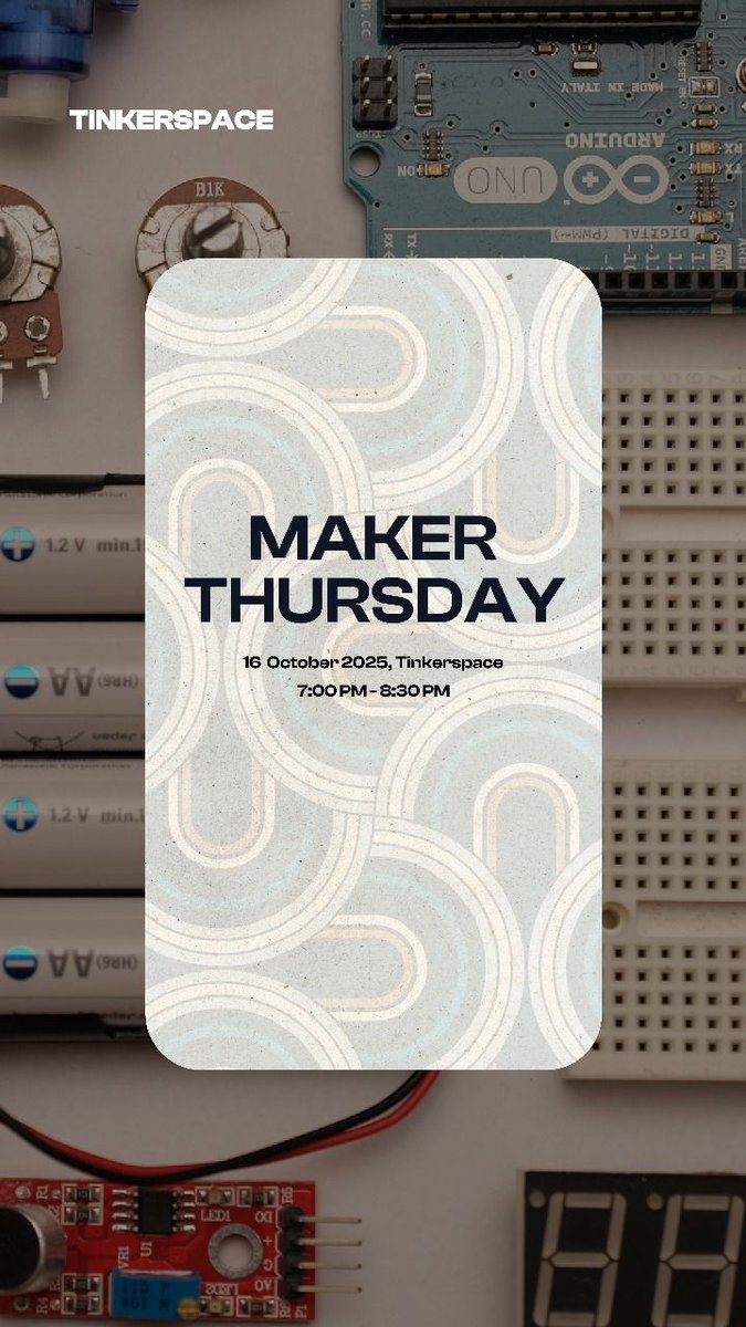 Maker Thursday – Makers Meetup 🚀

Hey makers!👋
Join us this Thursday to share your projects, get inspired, and connect with fellow creators. Gadgets, code, or just curious—everyone’s welcome!

📅 Oct 16 
⏰ 7:00 PM – 8:30 PM

Come &amp; tinker!
Register now: tinkerhub.org/events/DD15J28…