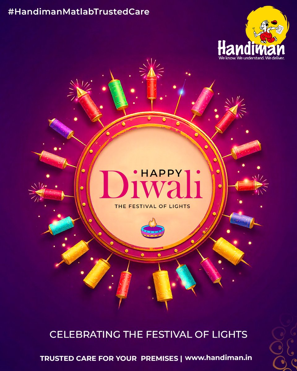 This Diwali, let’s welcome the good that’s on its way into our lives, with open hearts and hopeful minds.

Wishing you and your loved ones a joyful, safe, and bright Diwali!

#Diwali #Lights #HappyDiwali #Celebration #Festival #DiwaliFestival #Handiman #FacilityManagement