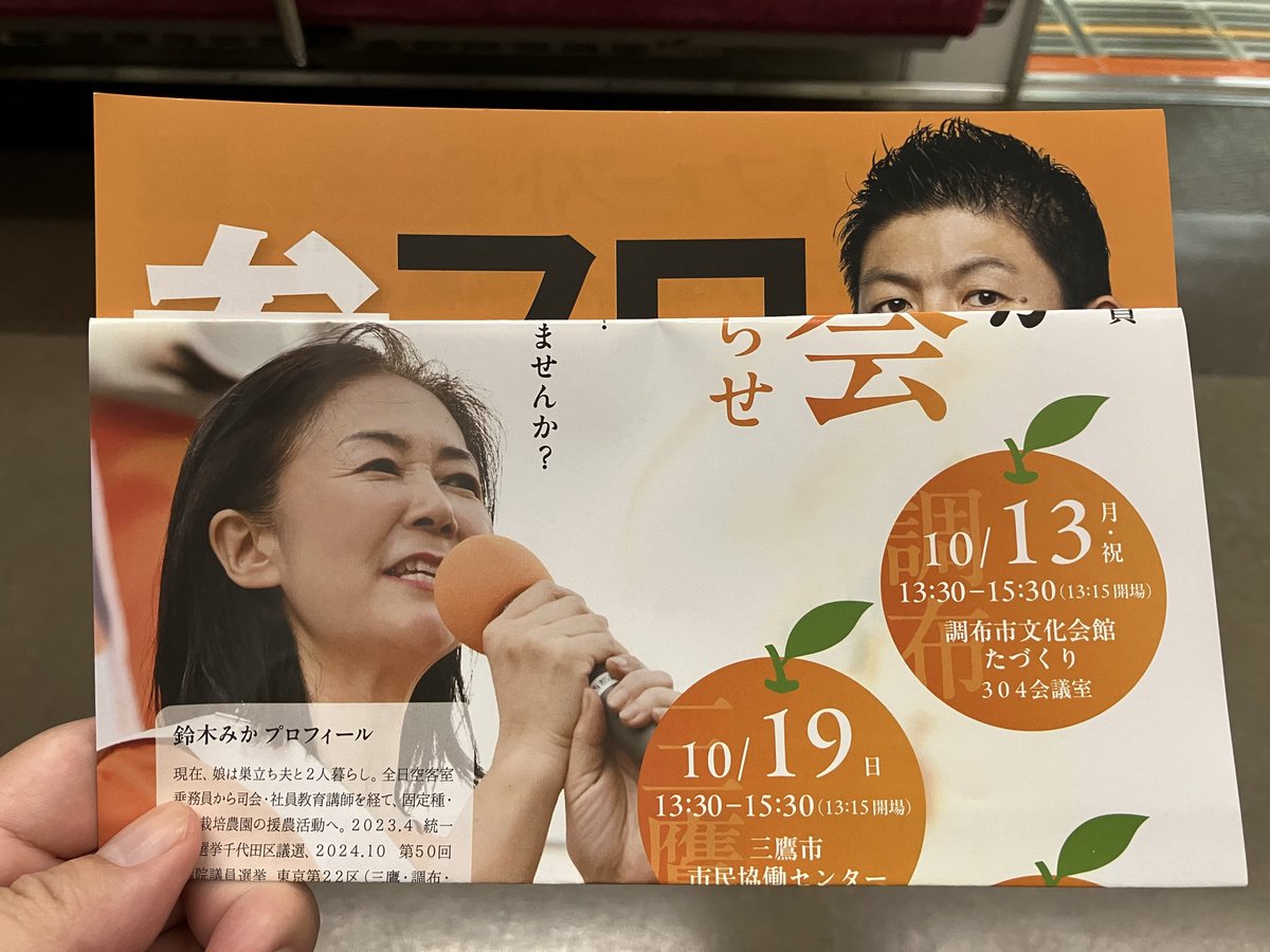 初めて参政党のチラシをもらいました。