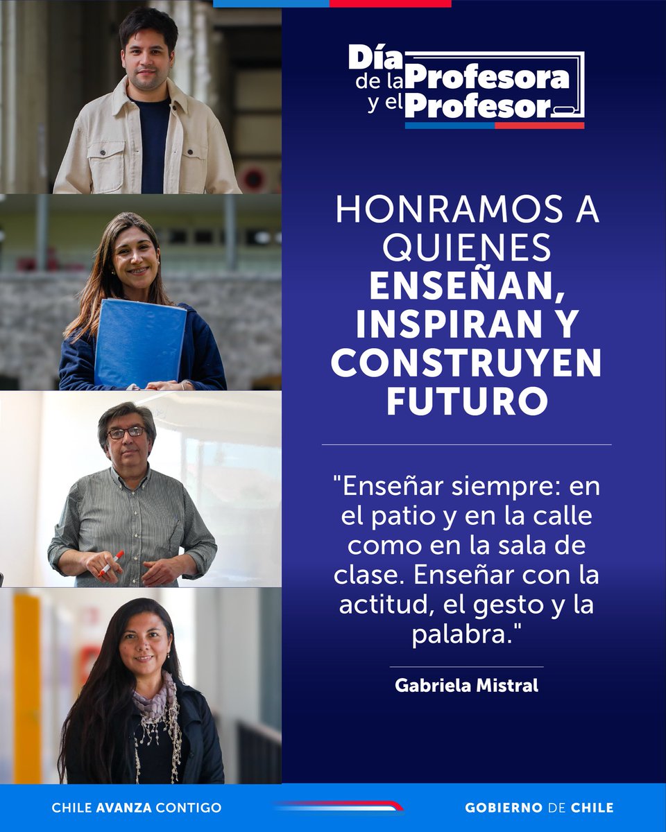 Este 16 de octubre, destacamos la invaluable labor que realizan los más de 267 mil docentes de nuestro país, que guían y forman a niños, niñas y jóvenes en los diferentes niveles educativos ♥️

Feliz Día del Profesor y la Profesora!