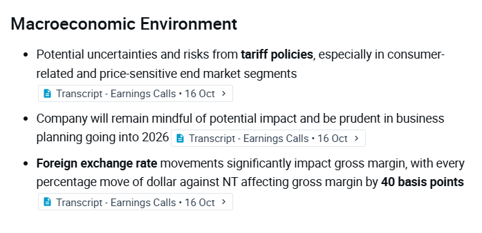 $TSM reported strong Q3 2025 results with revenue of $33.1 billion, driven by robust AI demand and leading-edge process technologies. 

The company raised its full-year 2025 revenue growth guidance to mid-30s percent and increased its CapEx range to $40-42 billion. Management