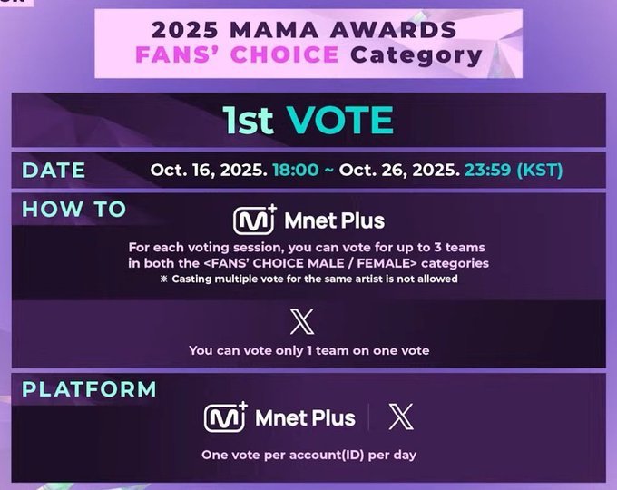 p1harmonynews's tweet photo. RT &amp; REPLY!!

I vote for #P1Harmony on #2025MAMAVOTE https://t.co/apdCRNCY2U
