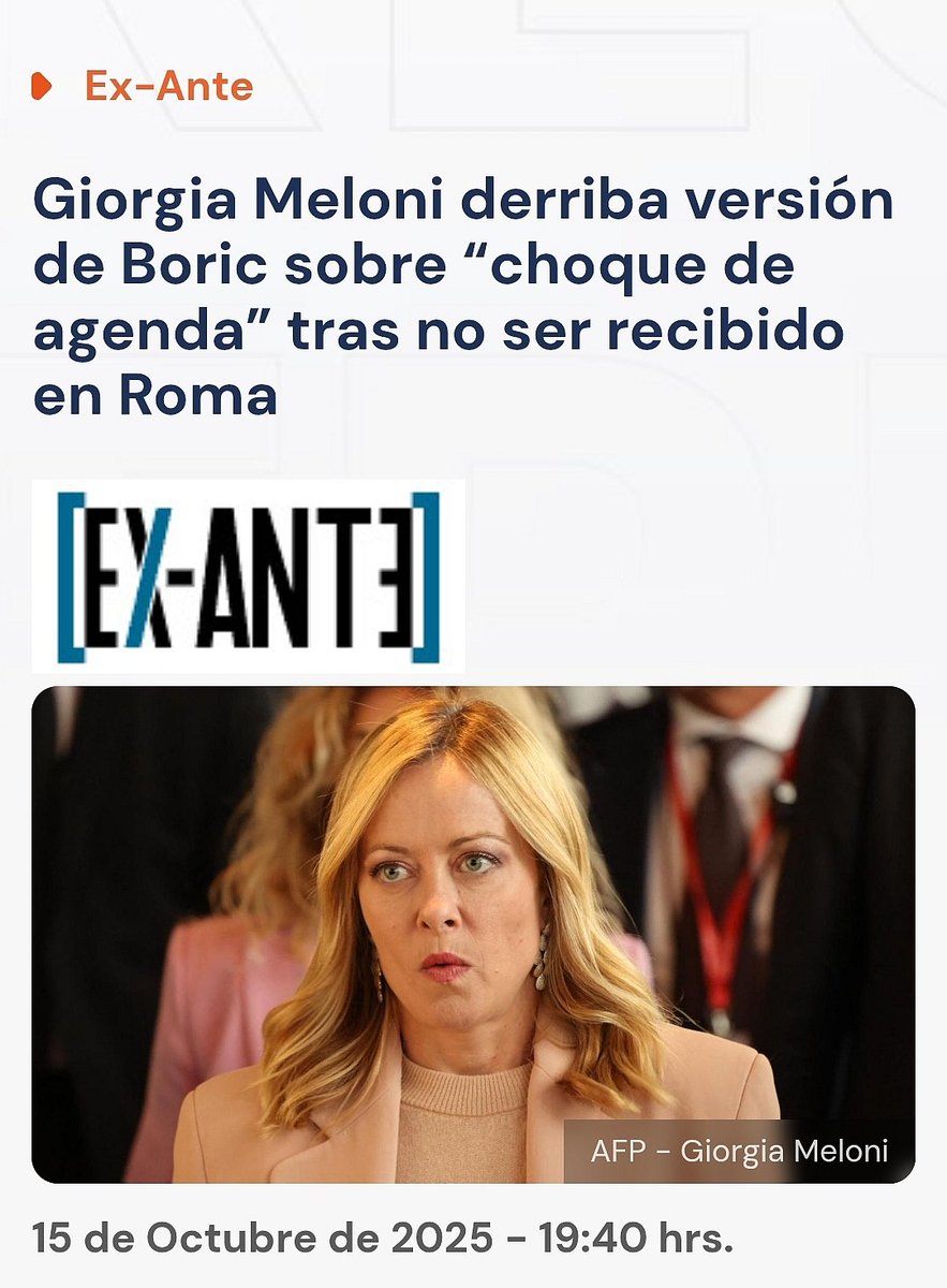 #URGENTE Boric indicó que no podría reunirse con Giorgia Meloni por problemas de agenda, sin embargo, coincidieron este martes y miércoles en la capital italiana, La premier recibió al presidente de Paraguay en ese período😆🌳(Puente Alto, Vergonzoso, Cariola, Pardow, Ladrones)