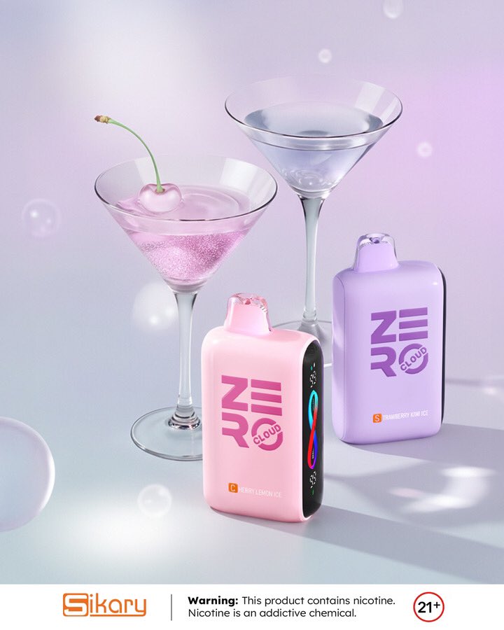 Pink &amp; purple cocktails, ZERO Cloud flavor fizz — sip (puff) the mixology magic. 🍸✨
❗You must be 21+
#SikaryCloudZero #CocktailInspiredVape #FruityIceFlavors #VapeMixologist #FlavorCocktailHour