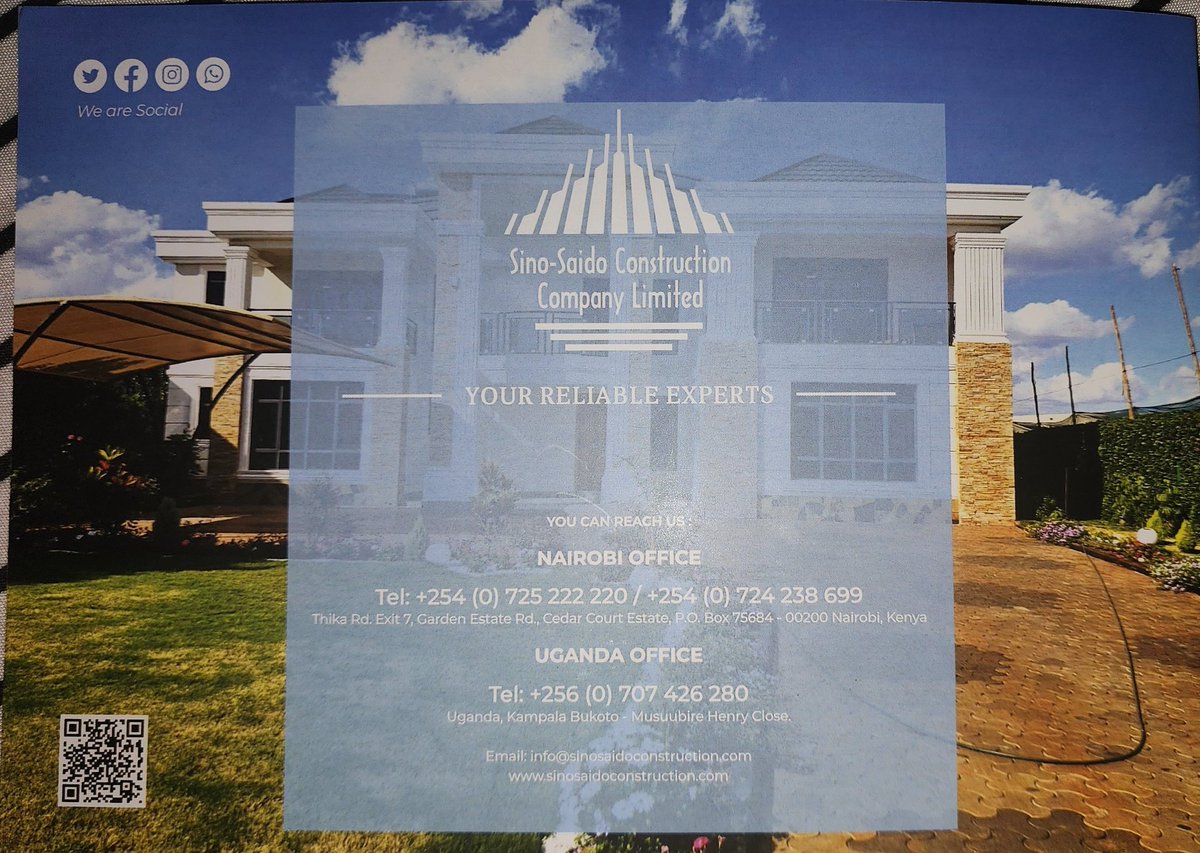 backupBA20's tweet image. 🔨 Strong Foundations. Stronger Futures.
At Sino Saido Construction Company Ltd, we don’t just build structures—we build trust, quality, and lasting impact across East Africa 

📞 Reach us: +256 707 426 280 | +254 725 222 220

@LordBA20