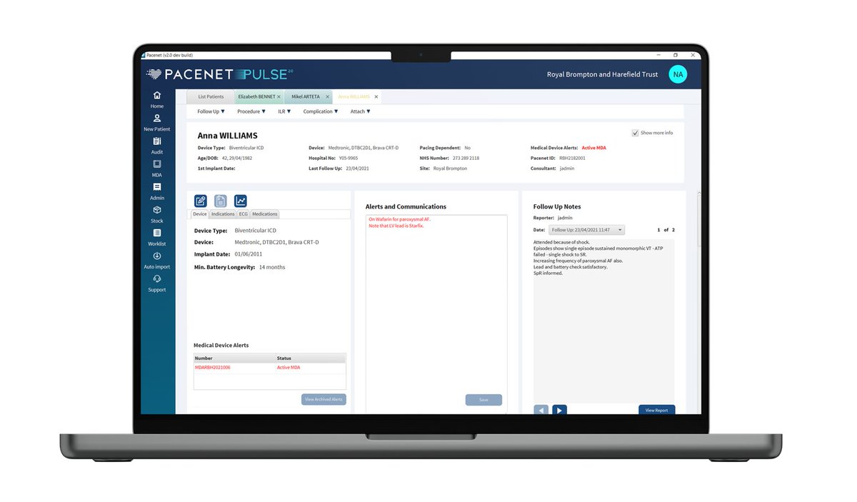 PacenetTweets's tweet photo. ✨ Exciting news! @RoyalFreeNHS is the latest Trust to upgrade to PACENET Pulse.
New features include:
• Faster performance 
• Brand-new UI 
• Enhanced clinical workflows 
Proud to support the #NHS with smarter tech.
#DigitalHealth #PacenetPulse #healthTech https://t.co/UoucxjziUh