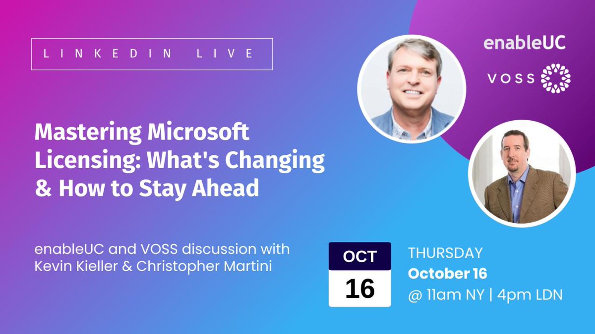 voss_solutions's tweet image. 🗓️Today is the day!

Don&apos;t miss this session with @kkieller and @Thatsmartini:

Mastering Microsoft Licensing: What&apos;s Changing &amp;amp; How to Stay Ahead

linkedin.com/events/7381287…